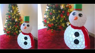 How to make a snowman with recycled plastic cups