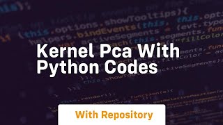 Kernel pca with python codes