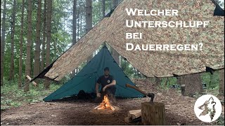 Unterschlupf bei Dauerregen | Nur mit Planen | Feuer bei Regen | Bushcraft | 7vs.WILD