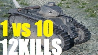 World of Tanks Pz.Kpfw. B2 740 (f) - 12KILLS  1vs10