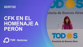 Cristina Fernández de Kirchner en el homenaje a Perón
