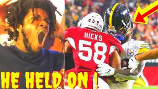 NFL REACTION BEST CATCHES WHILE GETTING HIT !