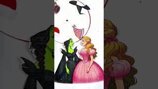 Guess the real cap of Elphaba and glinda line matching? #art #youtubeshorts