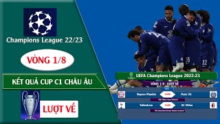 KẾT QUẢ CUP C1 CHÂU ÂU VÒNG 1/8 LƯỢT VỀ  TRẬN 1,2  2022/23