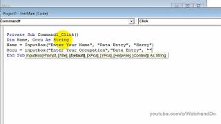 14. Visual Basic 6.0 in Urdu - Working With InputBox.
