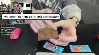 xQc Hates The Packaging \u0026 Shape of MrBeast's Chocolate Bar \