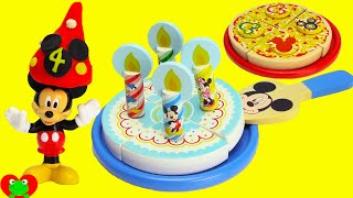 Mickey Mouse Club House Wooden Pizza and Birthday Cake Set