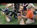 22 tons forest king log splitter in action