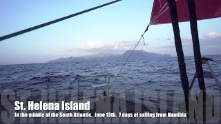 Transatlantic Sailing Voyage. Arriving at St. Helena Island in the middle of the South Atlantic.