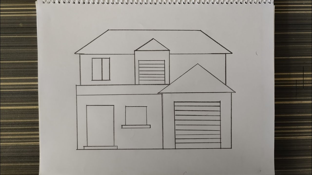 Very Easy House Drawing Youtube