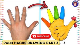 palm drawing hacks part 3|Palm Art Drawing Hacks For Beginners|@HubofkidsPS