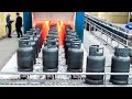 Incredible gas cylinders manufacturing process. Amazing LPG cylinders production line.