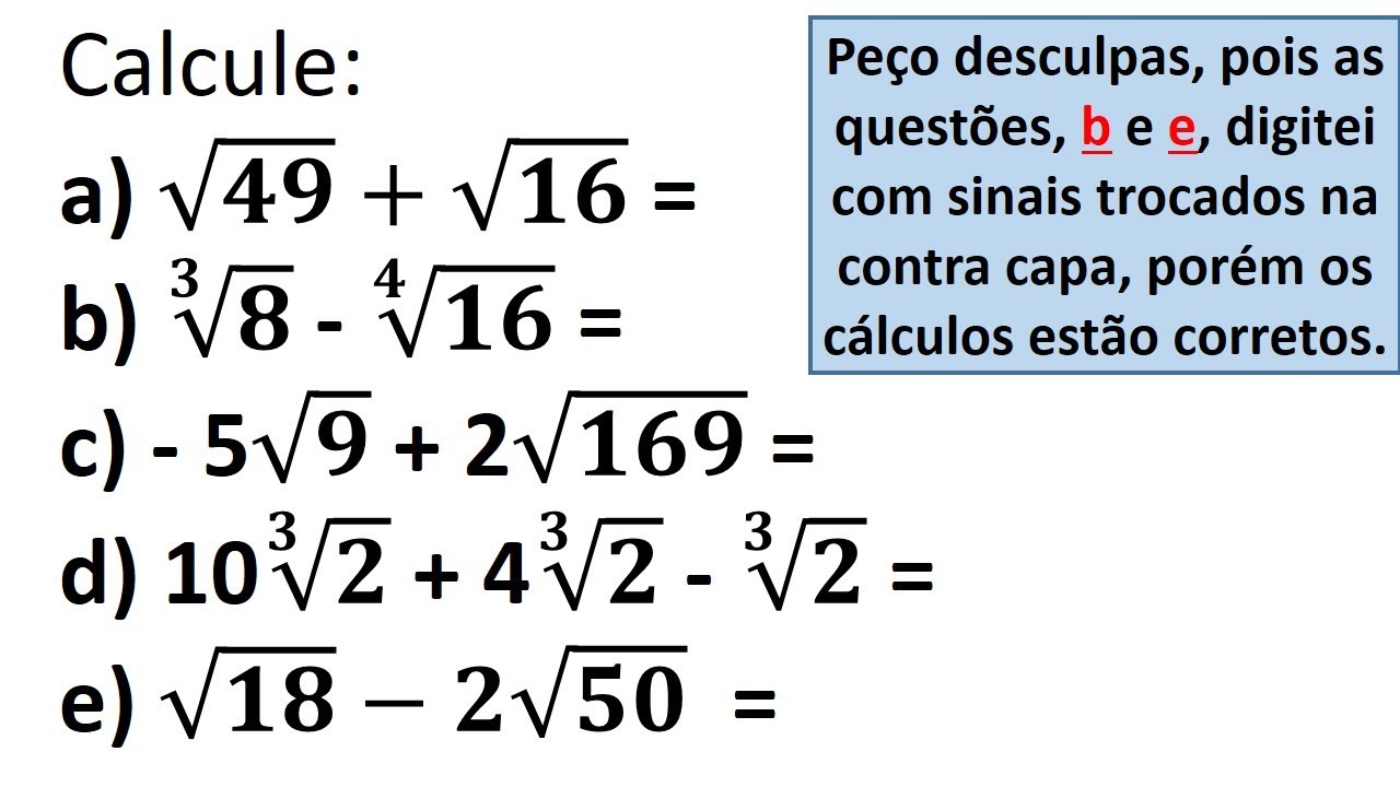Operações Com Radicais (raiz) - YouTube