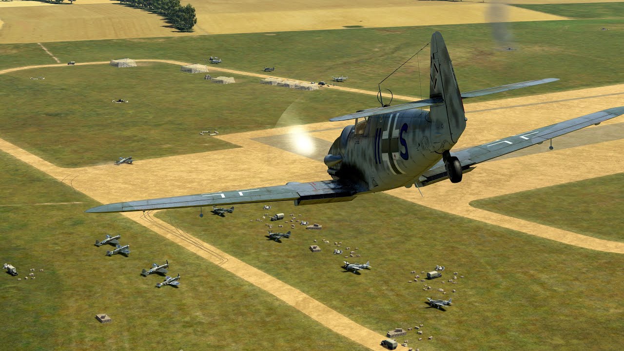 Axis Raid Airfield B-10 Plumetot On TAW. IL-2: Great Battles. 4K - YouTube