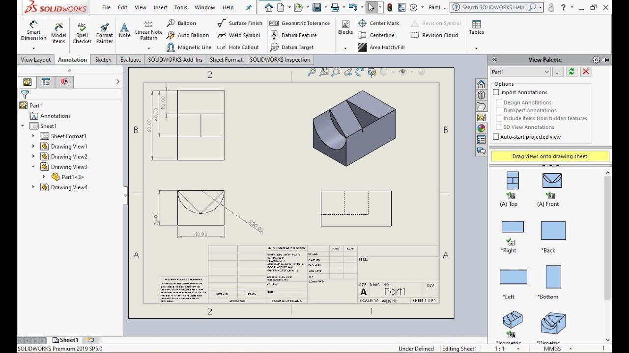 Solidworks Tutorial 9 Part And Drawing 2023 Youtube Solidworks Tutorial 9 Part And Drawing 2023 Youtube
