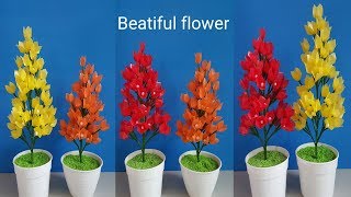 Making Beautiful Flower By Shopping Bag Beautiful Flower