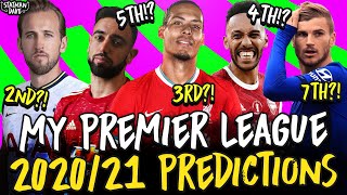 My 2020/21 Premier League Predictions | Champion, Top 4, Relegation & Top Scorer