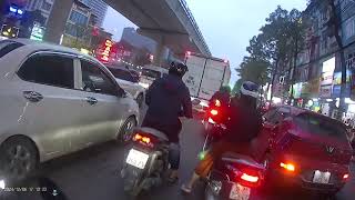 Vietnam交通状況 in Hanoi 【交通Level 2】20241206 帰り ※ヘッドカメラ