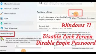 Easy way how to disable windows 11 Lock Screen and Login Password