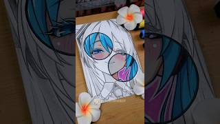 Drawing Hatsune miku 😍 || Stained Art 🎨 #shorts #drawing #hatsunemiku