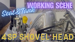 [4-speed frame shovel head chopper] Work introduction of tank and King&Queen seat