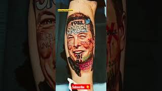Elon Musk Face Tattoo 🔥 - Daily Charge Your Motivation #shorts #motivation
