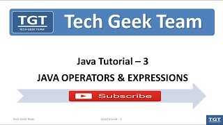 Java Tutorial-3-Java Operators & Expressions