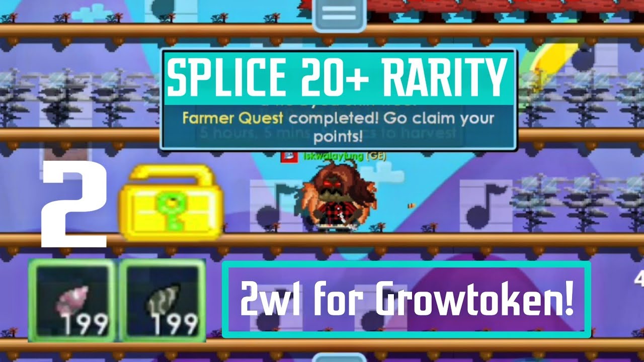 Growtopia Farmer Quest Splice 20 Rarity 200 Seeds With 2 Wl Only - YouTube