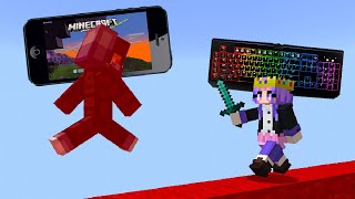 Bullying Mobile Players in Minecraft Bedwars