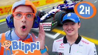 Blippi Rides In A Racecar! | Vroom Vroom Vehicle Show | NEW EPISODE | Educational Videos for Kids