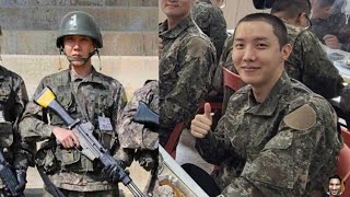 BTS Jhope Holding a Gun in Military Practice