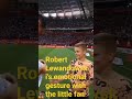 Robert Lewandowski's emotional gesture with the little fan