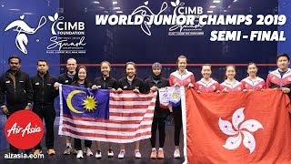 WSF World Junior Championships  2019 - Malaysia v Hong Kong - Teams Semi Final Replay