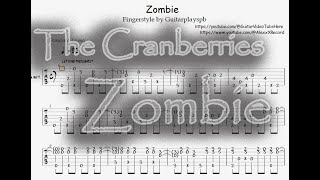 The Cranberries Zombie ||  Fingerstyle acoustic guitar cover || Video tab || Free PDF