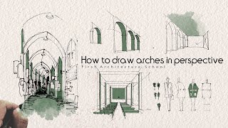 How to draw arches in perspective - for beginner
