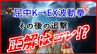 [スト５] リュウ 屈中K ＜コンボ：EX波動→追撃＞