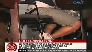 Hacker umano ng US Embassy database at namemeke ng dokumento para sa US visa application, arestado