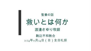 宣教「救いとは何か」渡邊さゆり牧師　11月24日駒込平和教会主日礼拝メッセージ部分