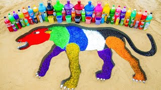 Experiment: How to make Rainbow Panther with Orbeez, Big Diet Coke, Fanta vs Mentos & Popular Sodas