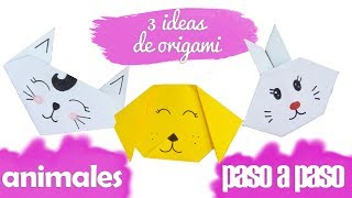 3 IDEAS FÁCILES DE ORIGAMI - ESPECIAL NIÑOS - ANIMALES