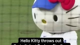 Hello Kitty makes purr-fect first pitch at Dodger Stadium | MLB highlights