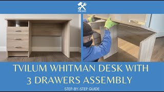 Tvilum Whitman Desk with 3 Drawers Assembly aka Zamudio Desk (Full Step-by-Step Guide)