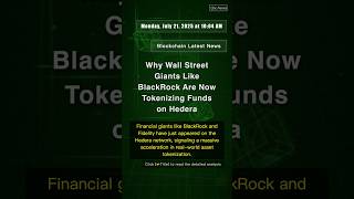 🧐👉 Why Wall Street Giants Like BlackRock Are Now Tokenizing Funds on Hedera #QixNewsCrypto