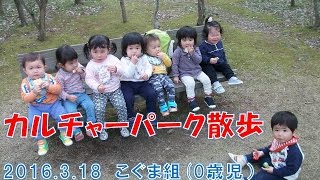 八幡保育園(福井市）こぐま組（0歳児）がカルチャーパークまでお散歩！もう春ですね！2016年3月