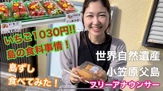 【いちご1パック1030円!!世界自然遺産 父島の食料事情に迫る！】島ずし＆スーパー購入品紹介/東京③