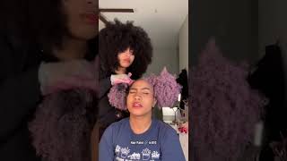 Turning my twins hair pink #afro #afrohair #naturalhair