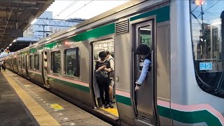 【4K】東北本線と仙台空港アクセス線が分かれる名取駅の夕方ラッシュの様子。