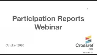 Participation Reports webinar