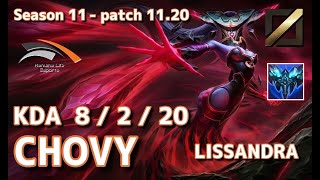 【EUWサーバー/M1】HLE Chovy リサンドラ(Lissandra) VS ルブラン(Leblanc) MID - Patch11.20 EUW Ranked【LoL】