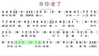 当你老了/當你老了 G调伴奏 (加小节指示，供参考）When you are getting old - instrumental in G with measure marks